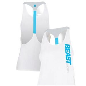 New with tags Beast Women's Bare Back Tank white gray lightweight training top S